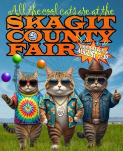 Skaget county fair poster with three cool cats.